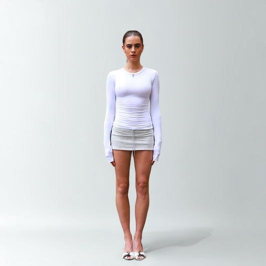 Cotton Long Sleeve Top - White