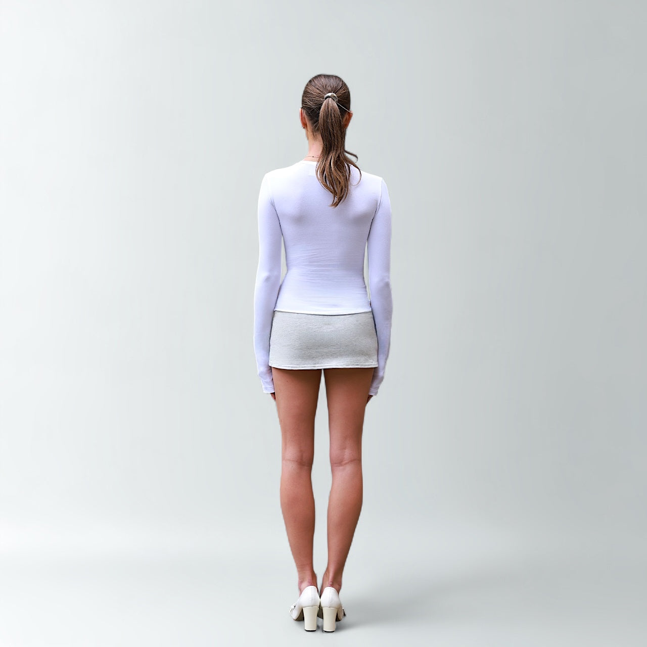 Cotton Long Sleeve Top - White