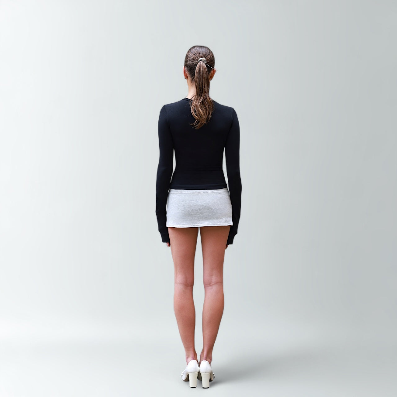Cotton Long Sleeve Top - Black